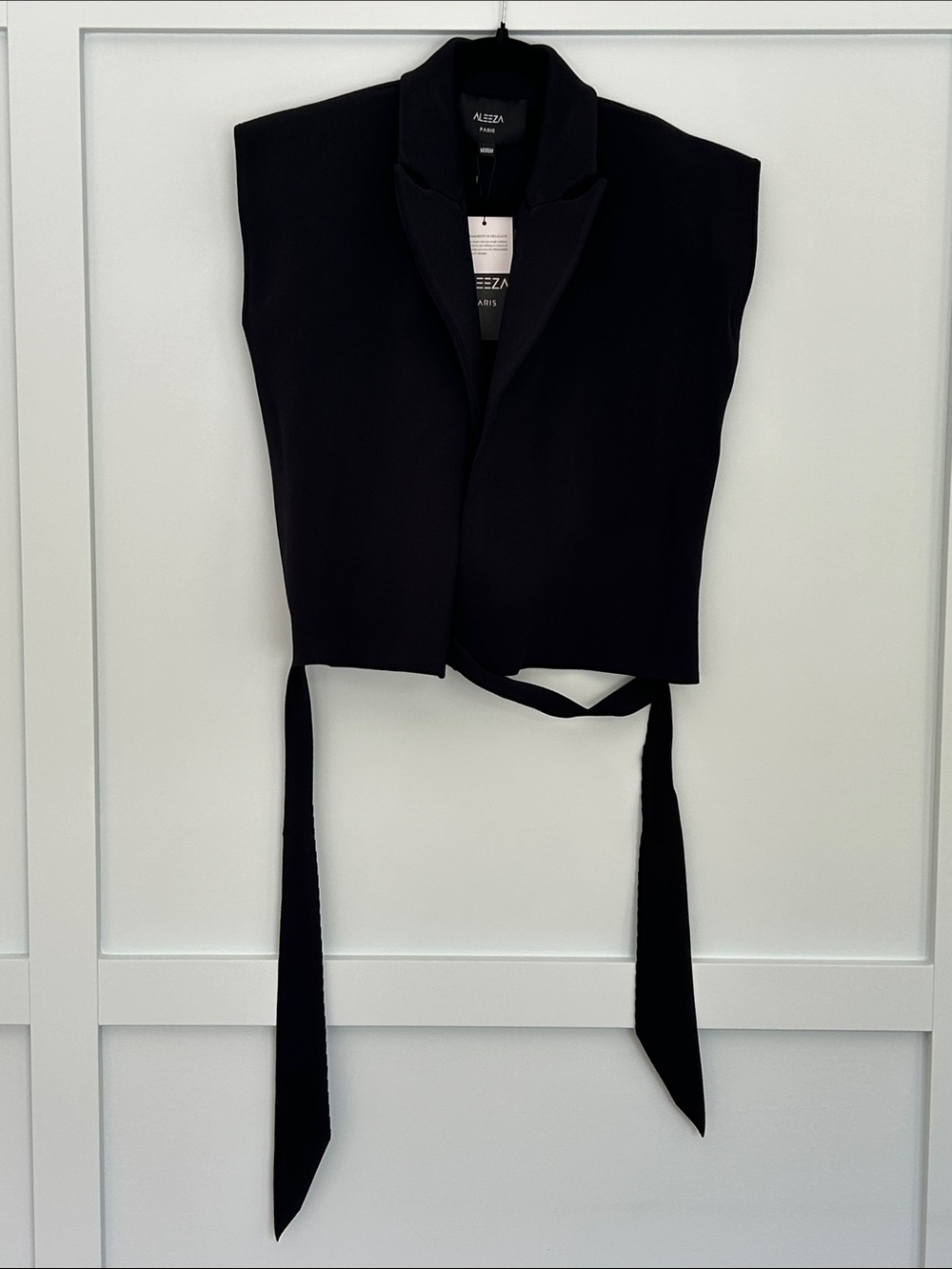 Alezza Paris Black Sleeveless Wrap Top